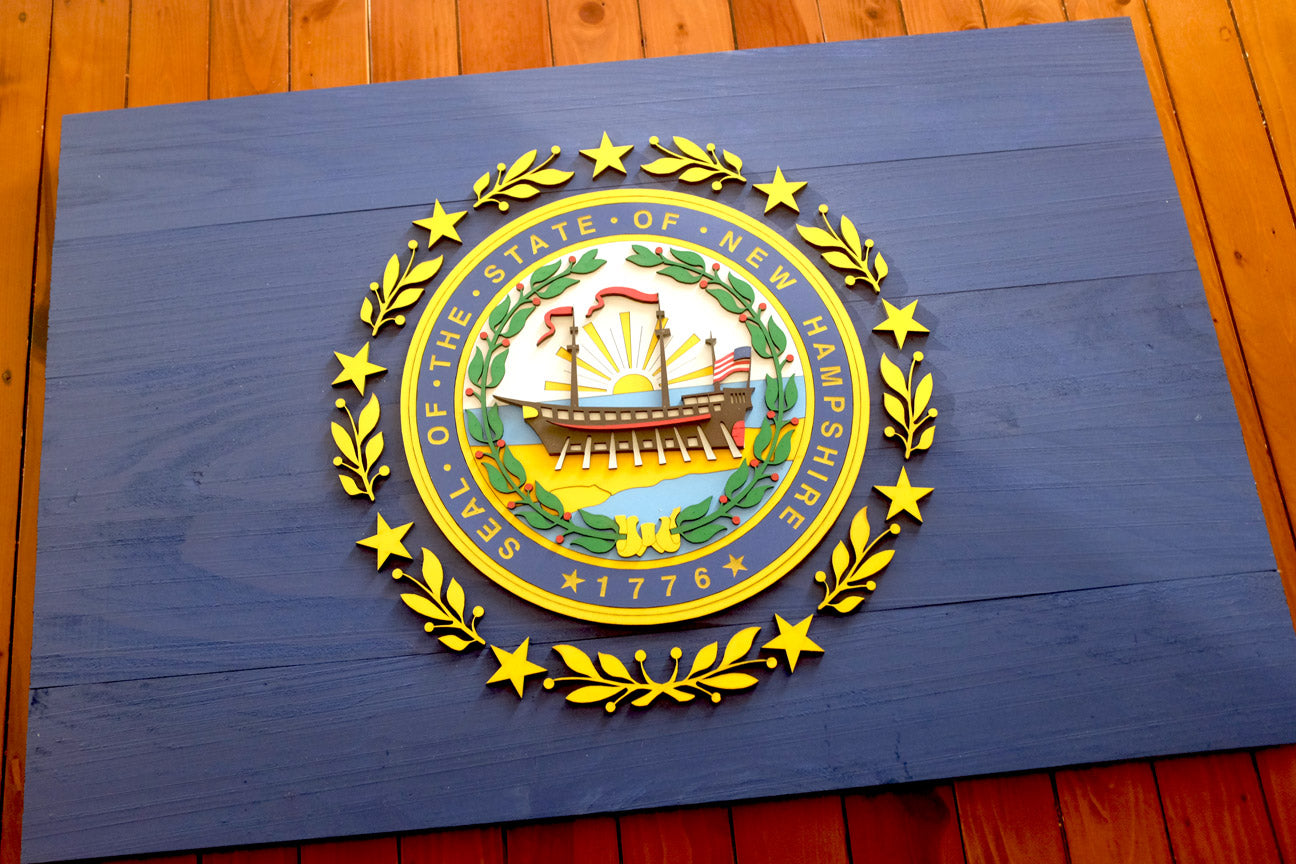 New Hampshire Wooden Flag by Patriot Wood