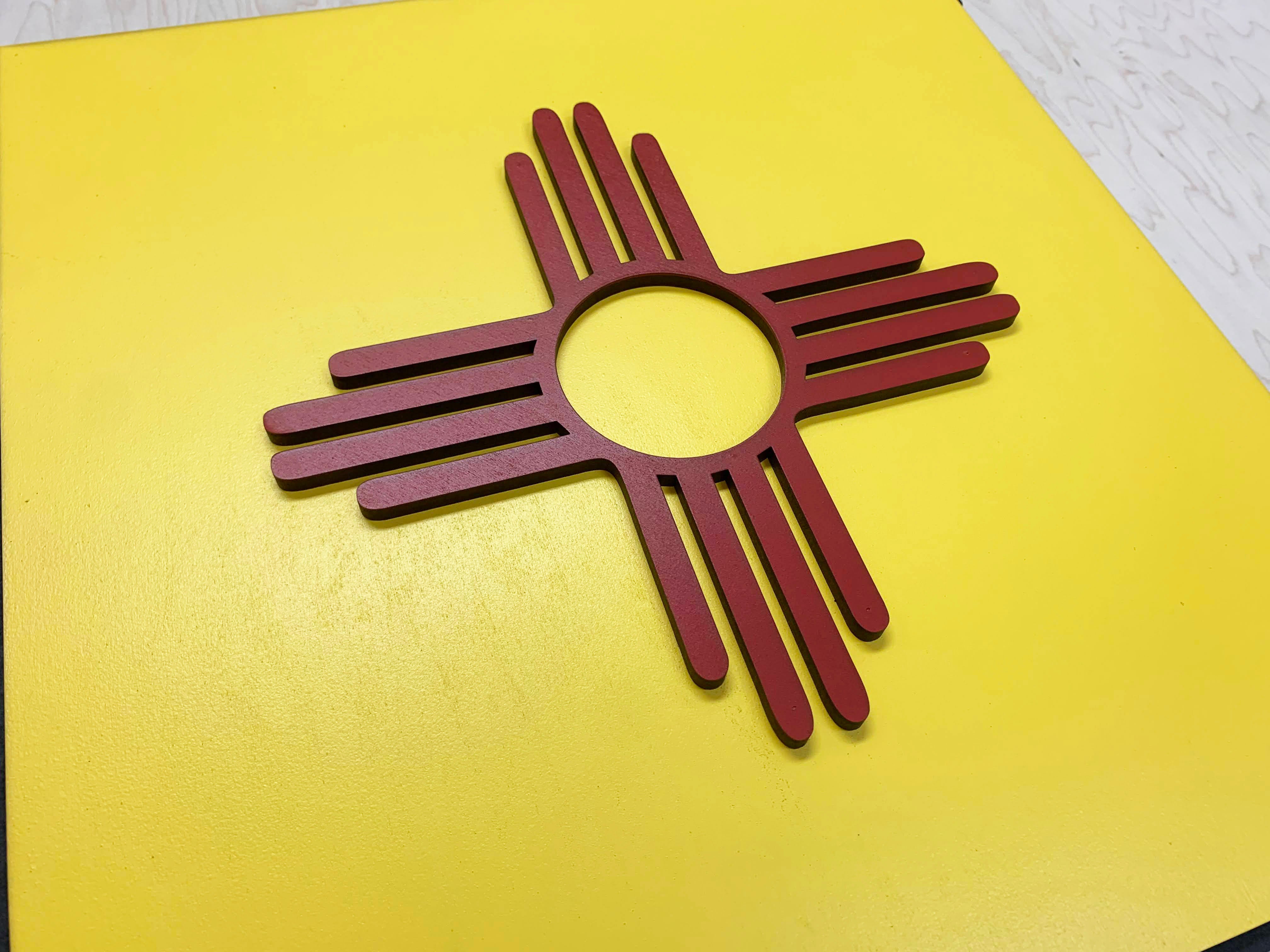New Mexico State Shape Wooden Flag by Patriot Wood