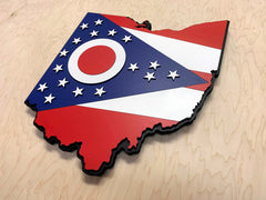 Ohio Shape State Wooden Flag by Patriot Wood