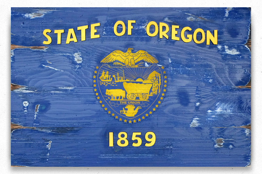 Oregon Vintage Wooden Flag by Patriot Wood