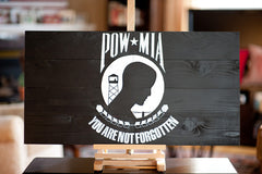 POW Wood Flag, POW wooden flag, wall art by Patriot Wood