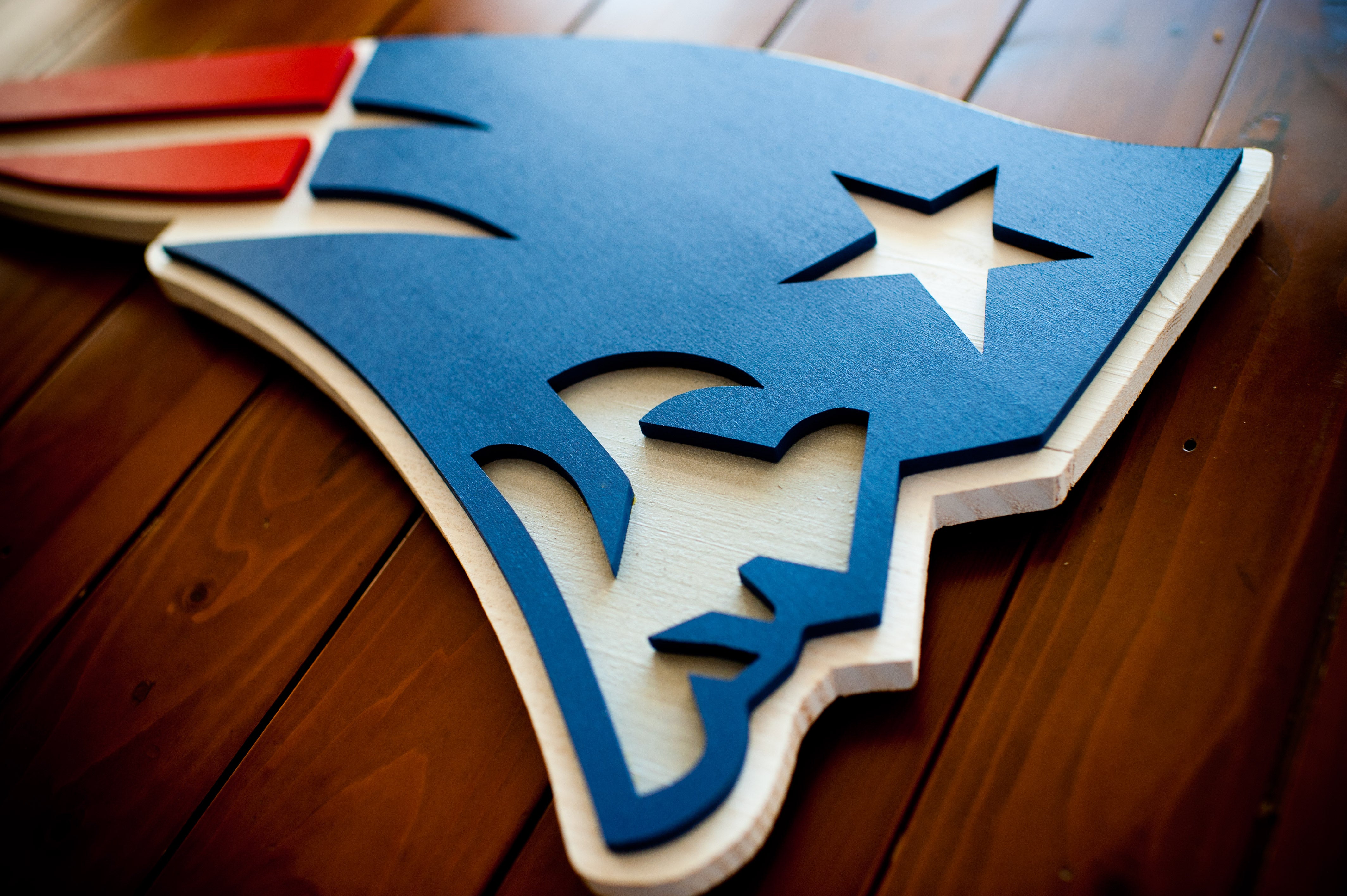 Patriots Custom Logo Wood Wall Art