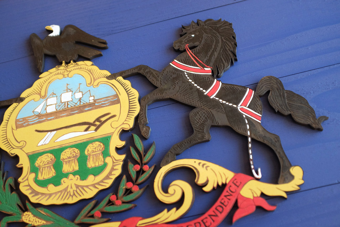 Pennsylvania Wood Flag handmade by Patriot Wood