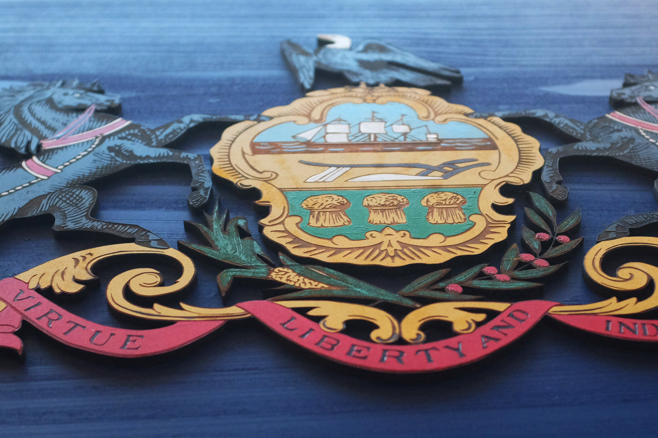 Pennsylvania Wood Flag handmade by Patriot Wood
