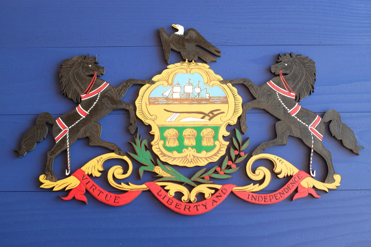 Pennsylvania Wood Flag handmade by Patriot Wood