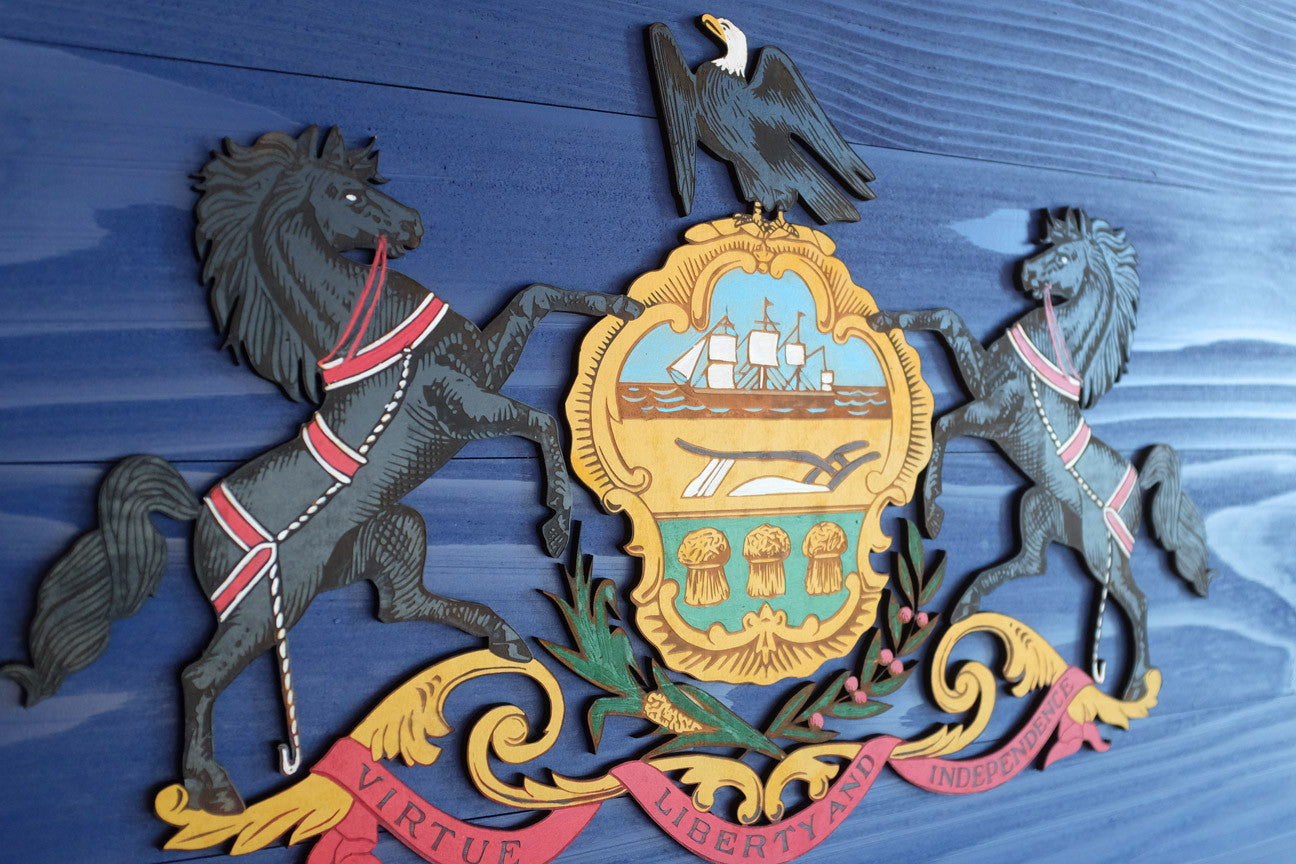 Pennsylvania Wood Flag handmade by Patriot Wood