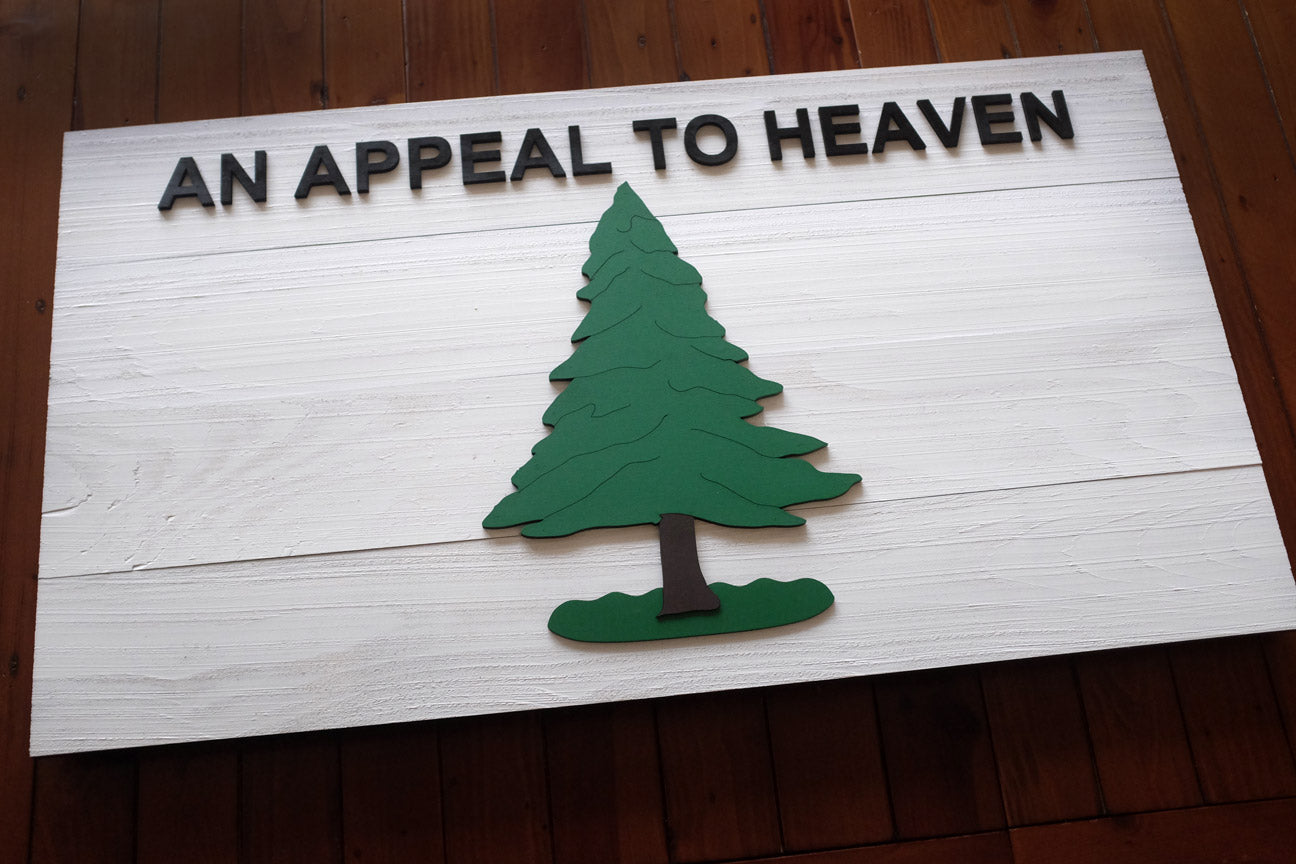 Pine Tree Wood Flag