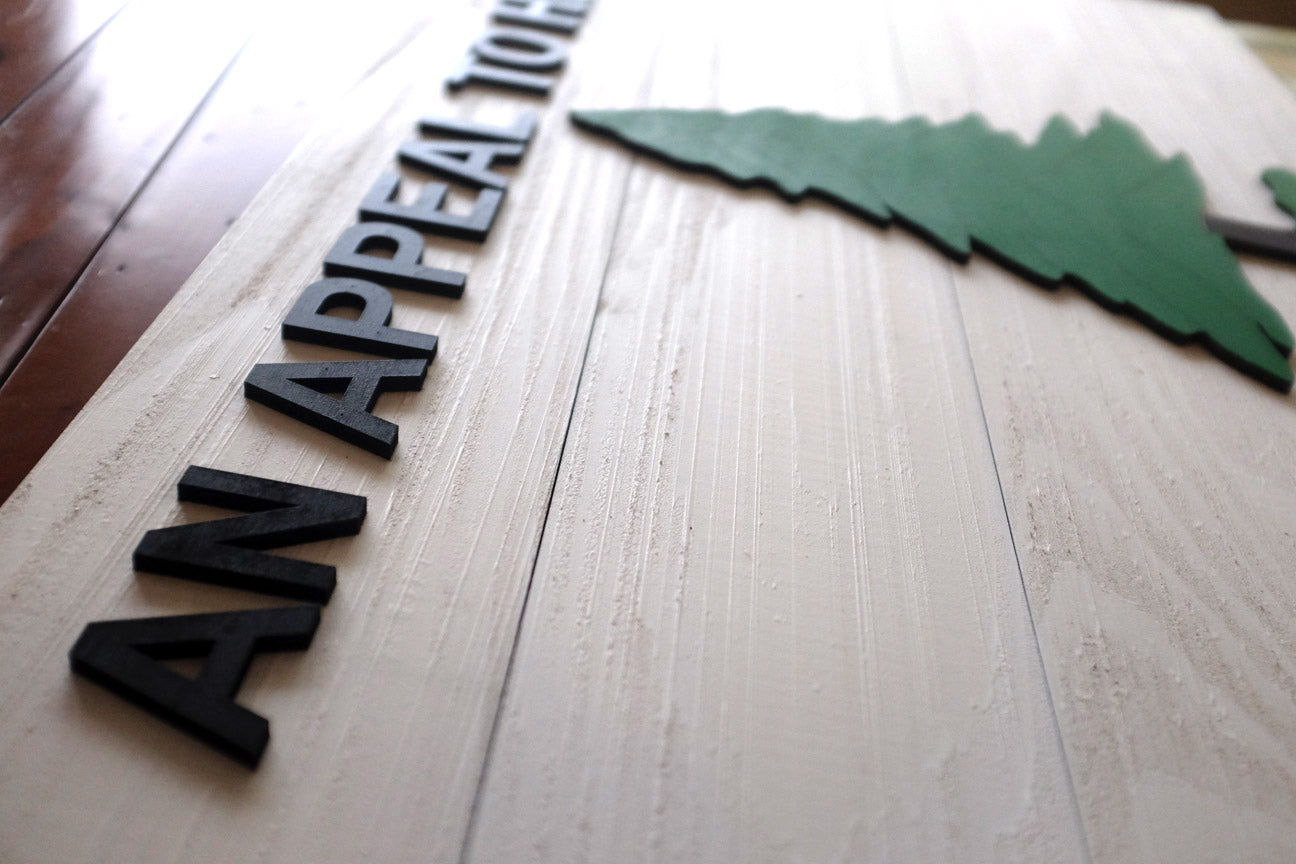 Pine Tree Wood Flag