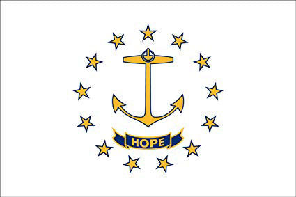 Rhode Island Vintage Wood Flag
