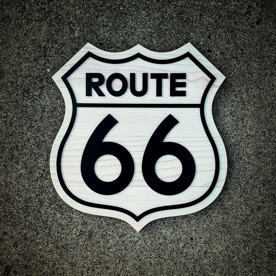 Route 66 Sign Wooden Wall Art by Patriot Wood