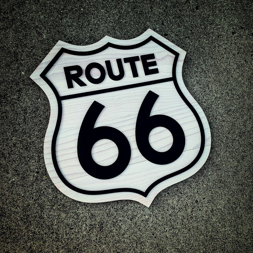 Route 66 Sign Wooden Wall Art by Patriot Wood