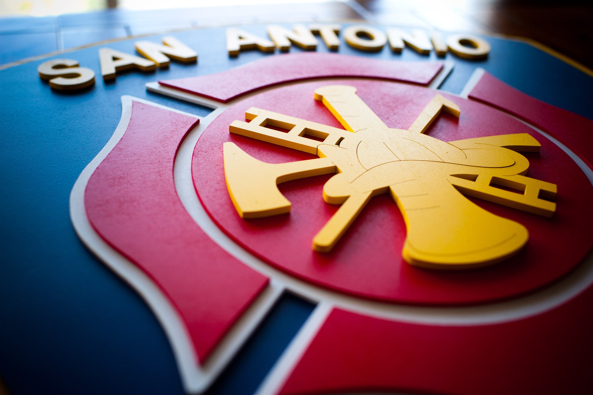 San Antonio Fire Dept Wooden Flag by Patriot Wood