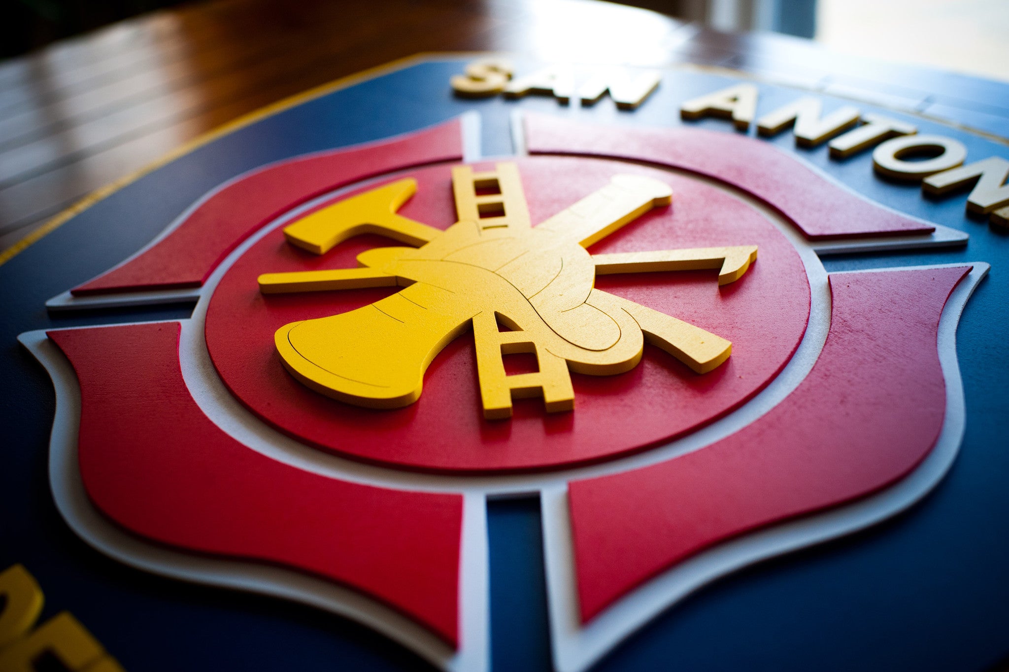 San Antonio Fire Dept Wooden Flag by Patriot Wood