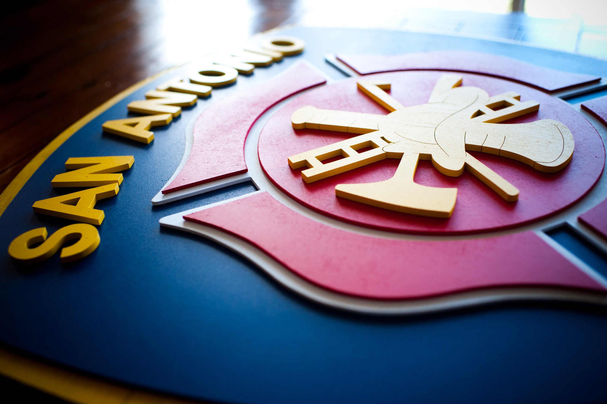 San Antonio Fire Dept Wooden Flag by Patriot Wood