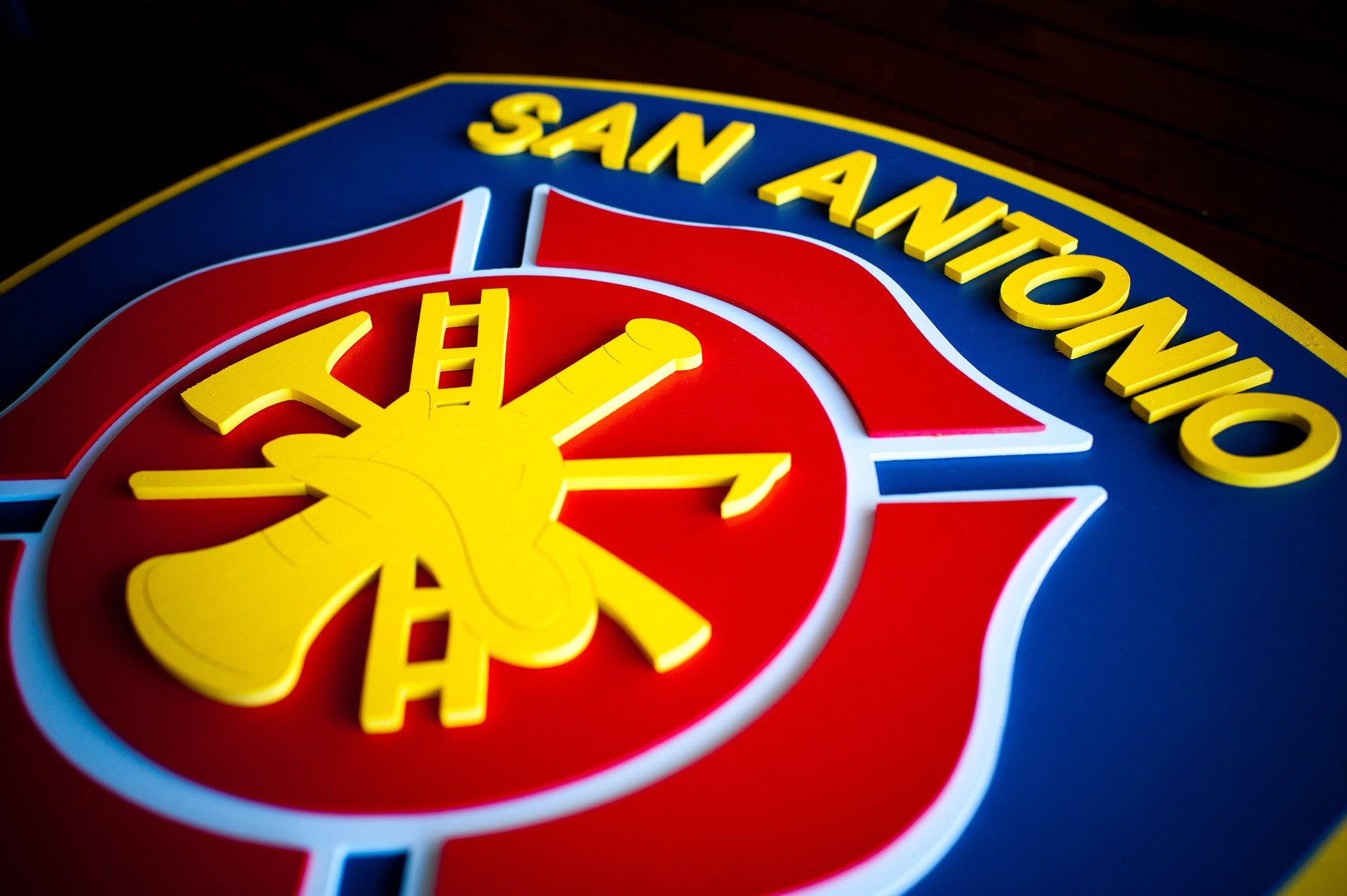 San Antonio Fire Dept Wooden Flag by Patriot Wood