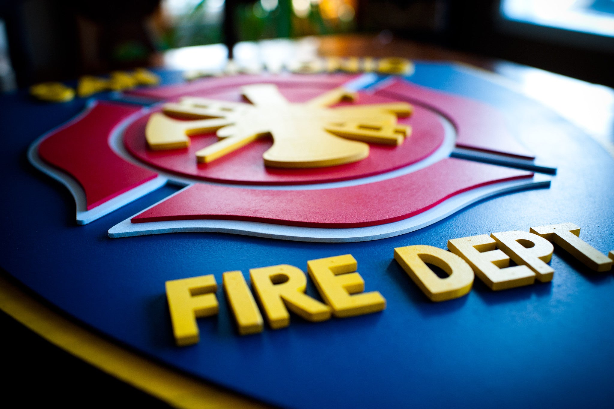 San Antonio Fire Dept Wooden Flag by Patriot Wood