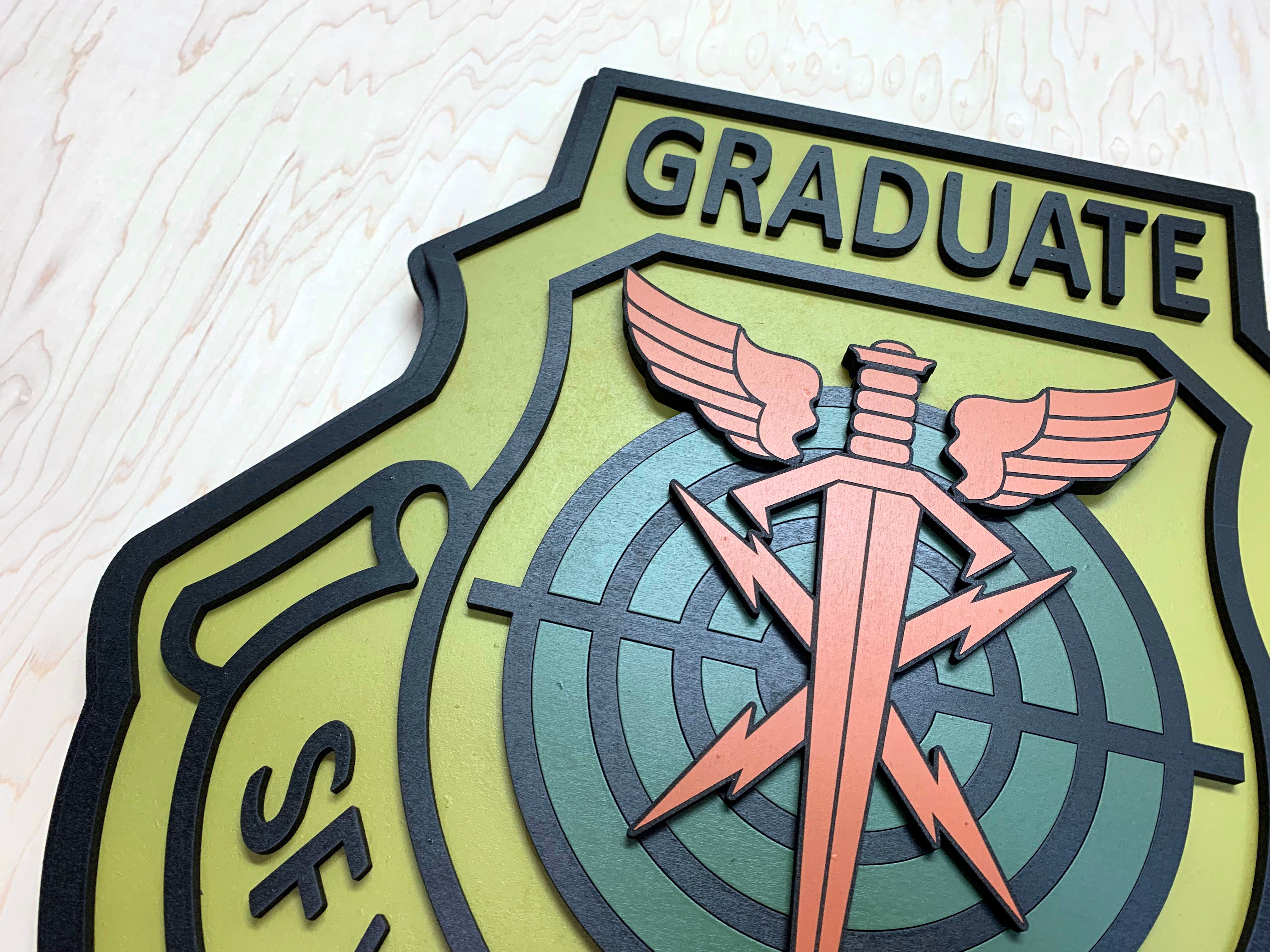 USAF Security Forces Weapons Tactics Graduate Wooden Patch by Patriot Wood