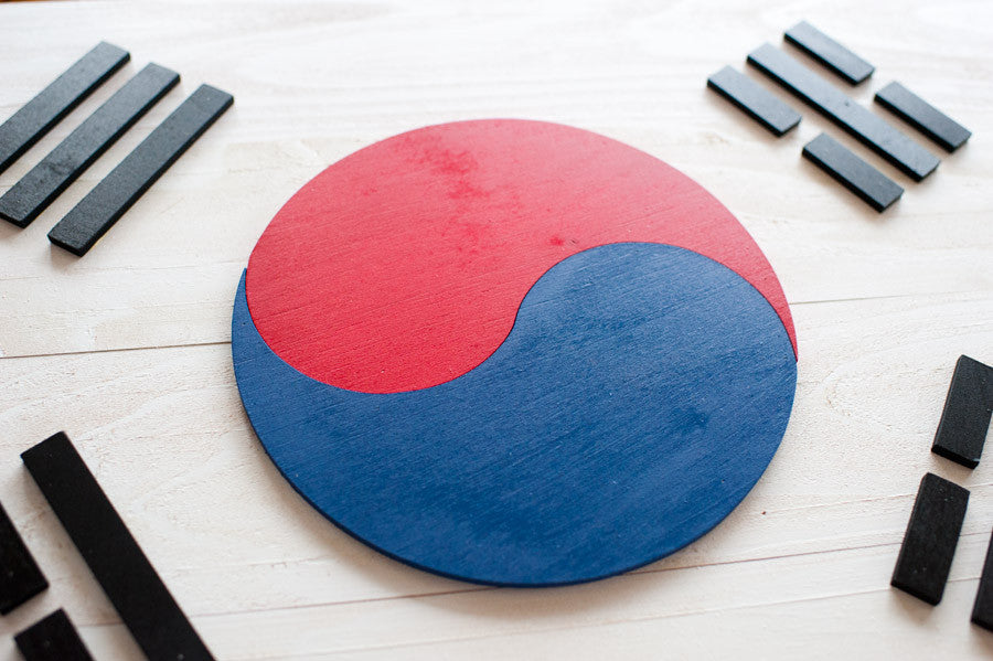 South Korea Wood Flag