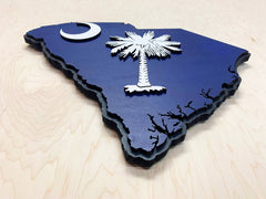 South Carolina State Shape Wooden Flag by Patriot Wood