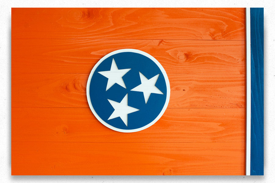 Tennessee Orange Wood Flag