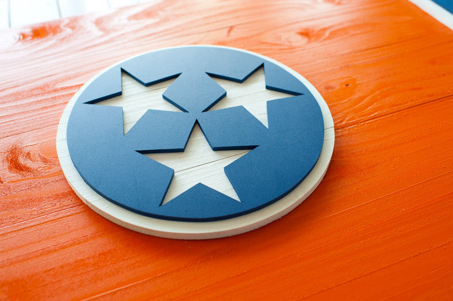 Tennessee Orange Wood Flag
