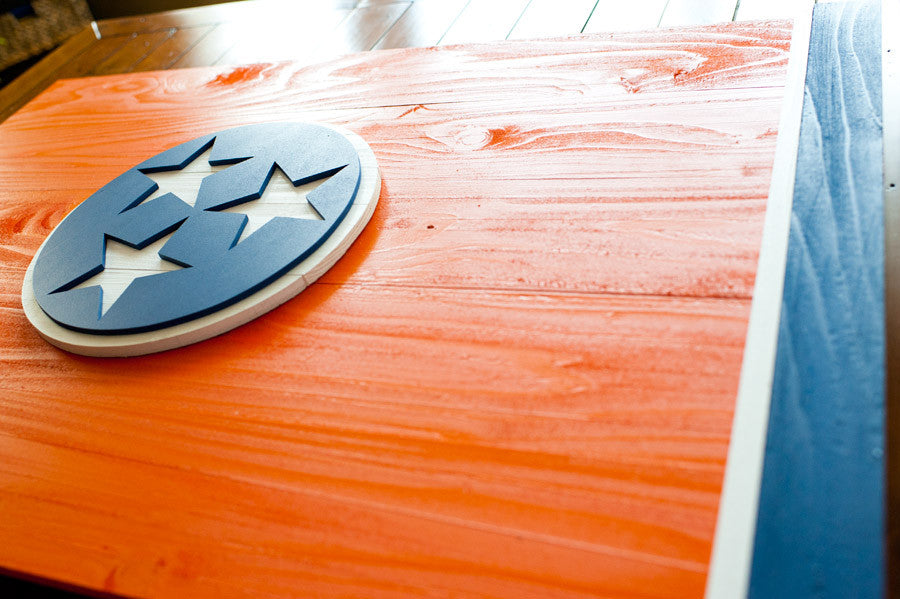 Tennessee Orange Wood Flag
