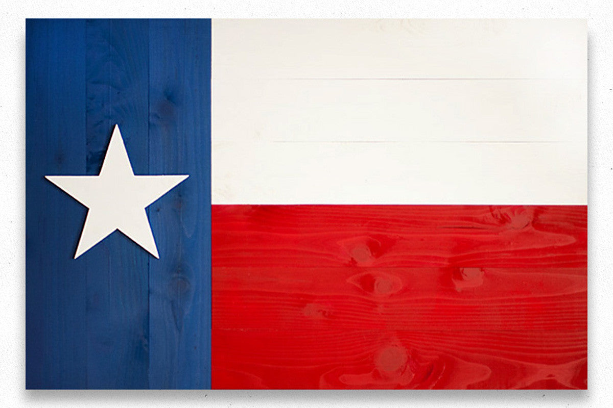 Texas Vintage Wood Flag