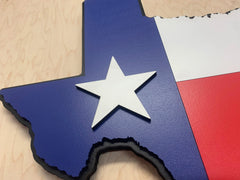 Texas State Shape Wood Flag