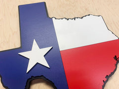 Texas State Shape Wood Flag