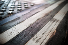 Thin Blue Line Vintage Wooden Flag by Patriot Wood