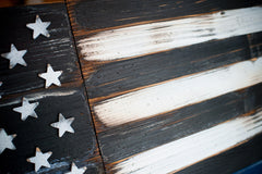 Thin Blue Line Vintage Wooden Flag by Patriot Wood