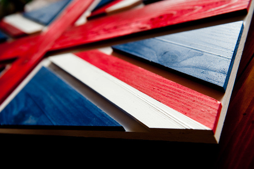 Union Jack Wood Flag, UK wooden flag, wall art by Patriot Wood
