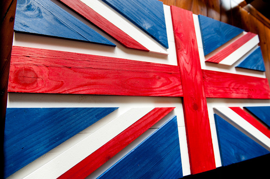 Union Jack Wood Flag, UK wooden flag, wall art by Patriot Wood