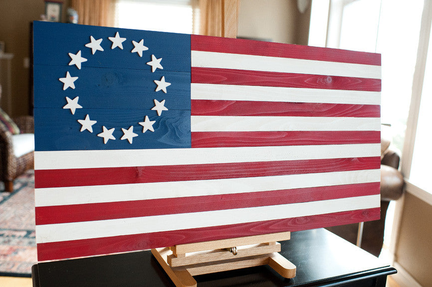 Betsy Ross wood flag, wooden flags by Patriot Wood