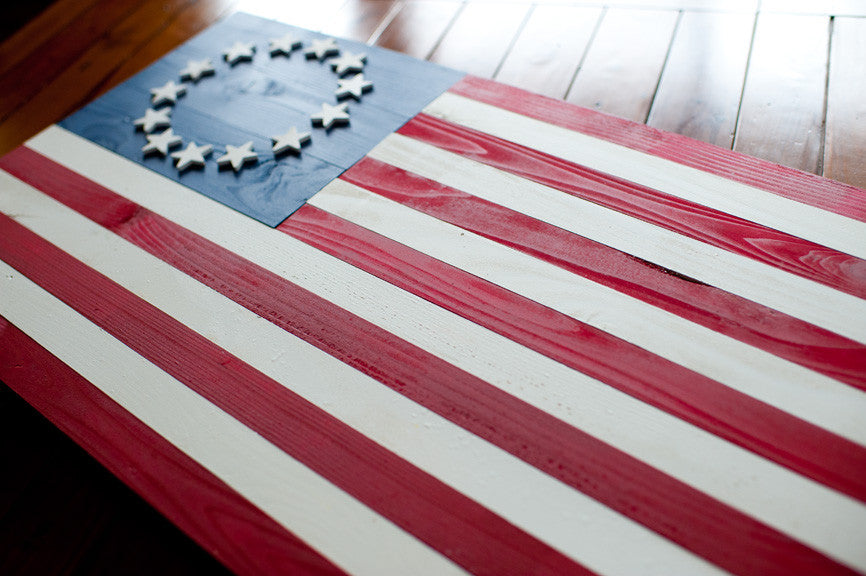 Betsy Ross wood flag, wooden flags by Patriot Wood