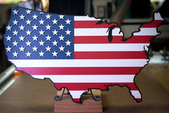 USA Continental Shaped Wooded Flag by Patriot Wood