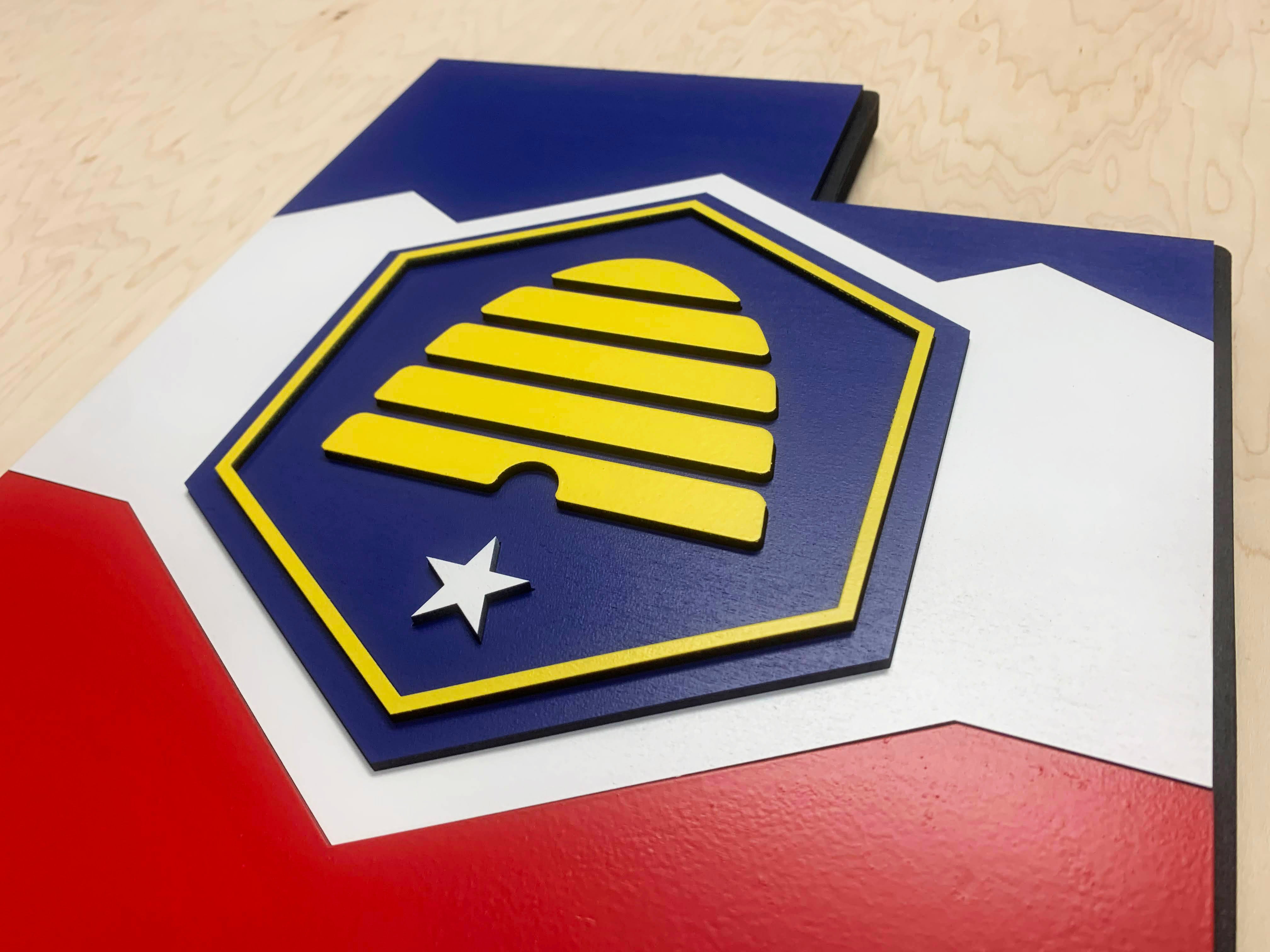 Utah State Shape Wooden Flag by Patriot Wood