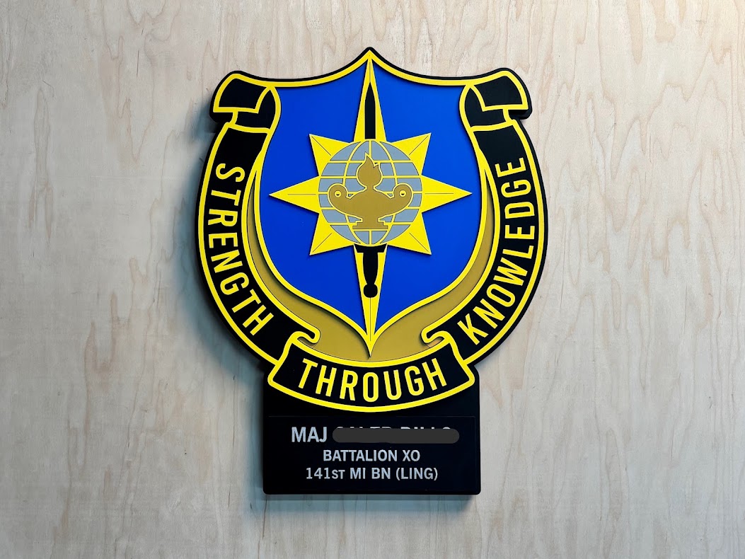 141st MI BN Custom Wood Award Plaque