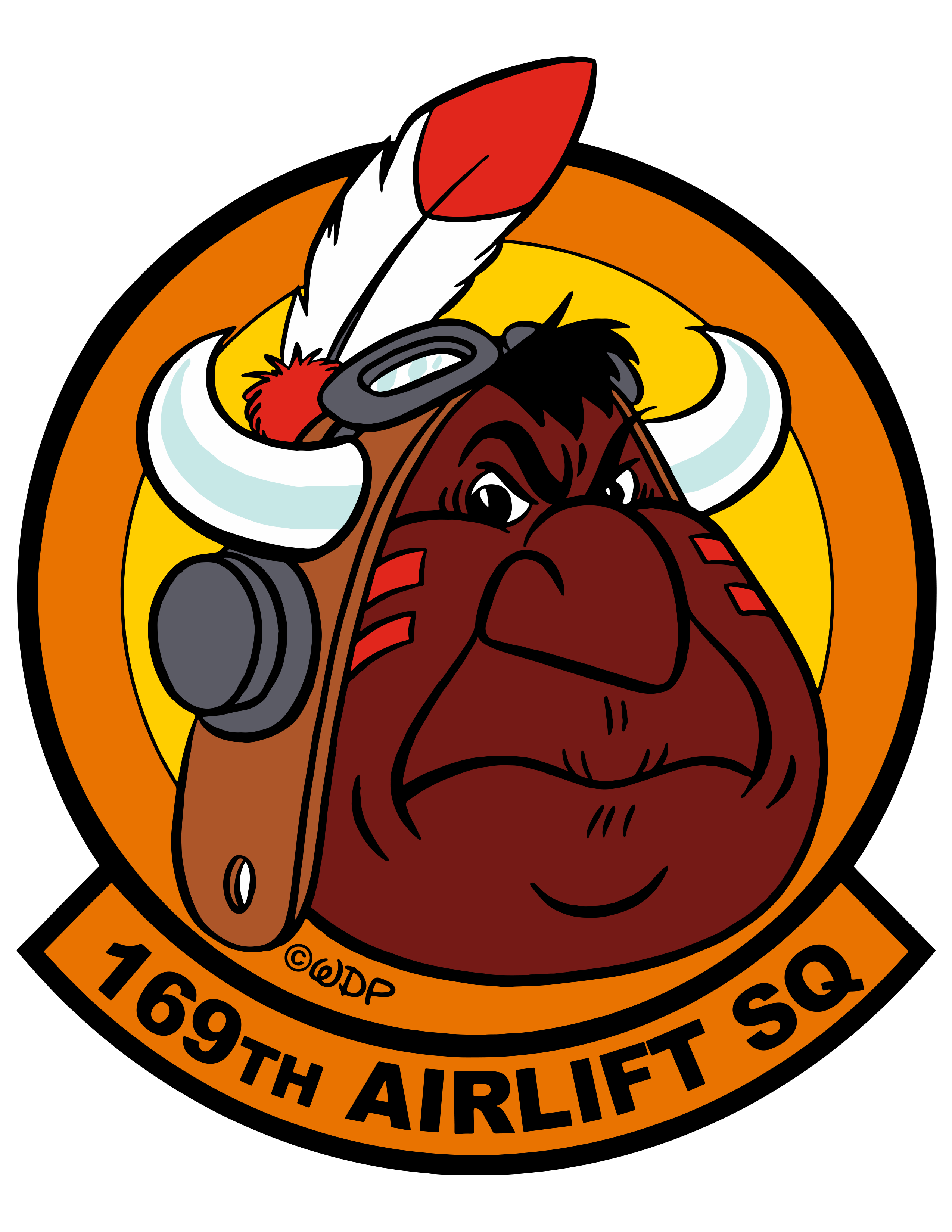 169th Airlift Squadron Wood Logo