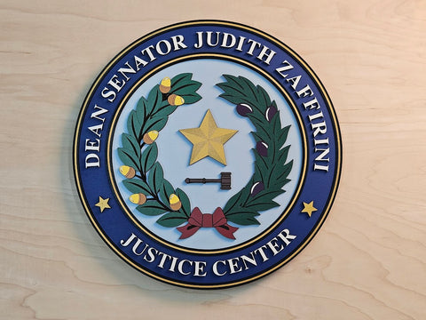 Justice Center Custom Wood Seal