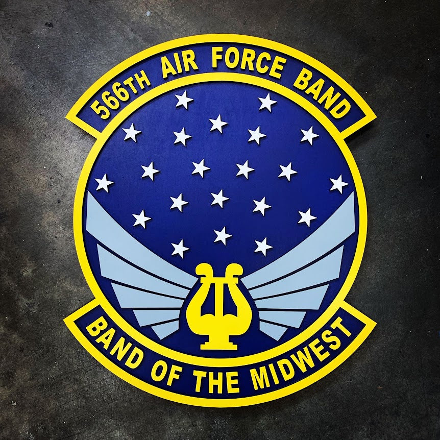 566th Air Force Band Custom Wood Logo