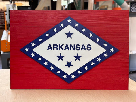 Arkansas Vintage Wood Flag