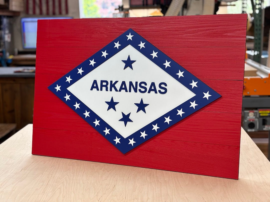 Arkansas Vintage Wood Flag