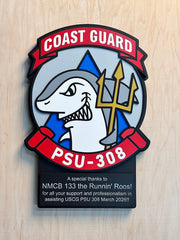 Coast Guard PSU-308 Custom Wood Award Plaque