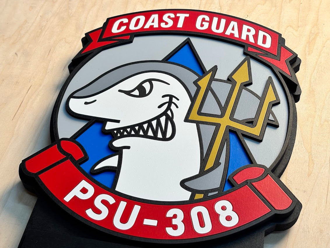Coast Guard PSU-308 Custom Wood Award Plaque