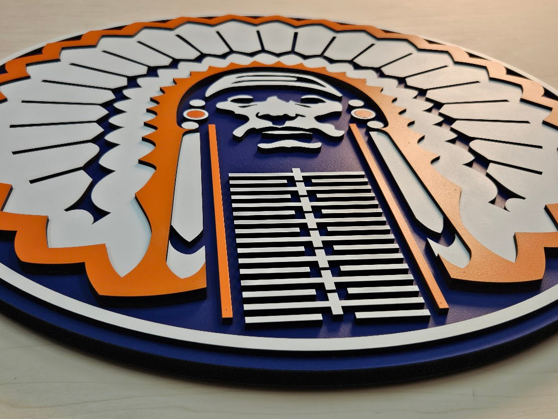 Chief Illiniwek Wood Sign