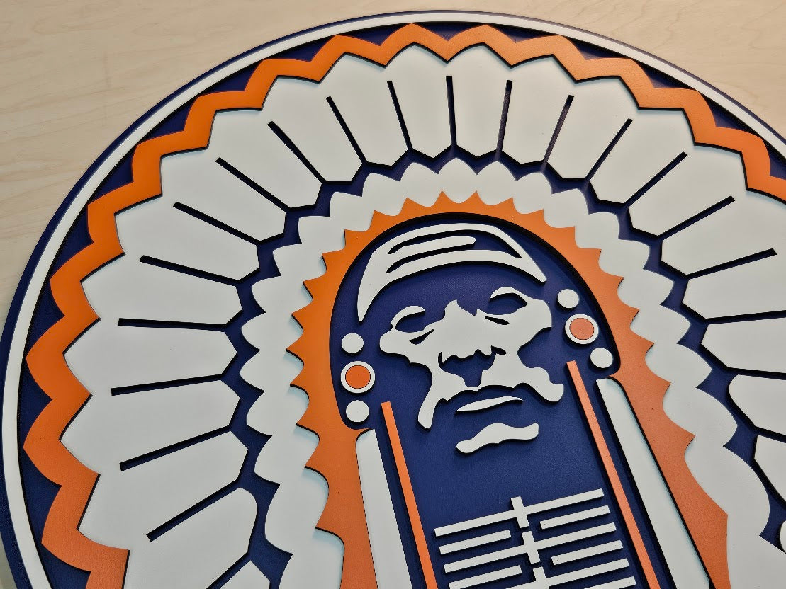 Chief Illiniwek Wood Sign
