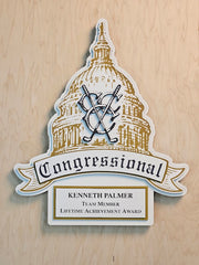 Congressional Country Club Custom Wood Award Plaque