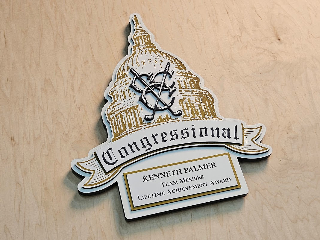 Congressional Country Club Custom Wood Award Plaque