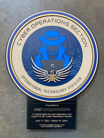 Cyber Operations Section Custom Wood Plaque
